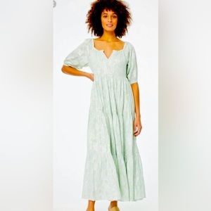 NWT Roller Rabbit BOHO Metallic Mint Clermont Zara Dress - XS